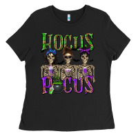 Black Hocus Pocus with Skeletons Ladies Tee - texasbilliewilder