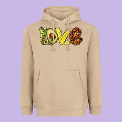 Love Avocado Heavyweight Hoodie Designed By Barkaloodesign