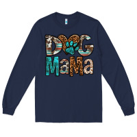 Navy dog mama Long Sleeve Tee - OliviaCreatesArt