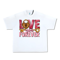 White Love you forever Valentine's Day Urban Heavy Tee - HowdyJamesFarm
