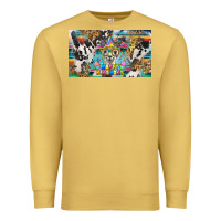 Antique Gold happy birthday alpaca blue cup Premium Sweatshirt - BarkalooDesign