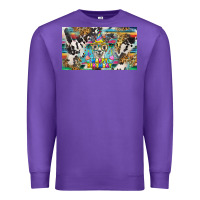 Purple happy birthday alpaca blue cup Premium Sweatshirt - BarkalooDesign