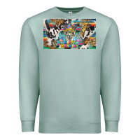 Seafoam happy birthday alpaca blue cup Premium Sweatshirt - BarkalooDesign