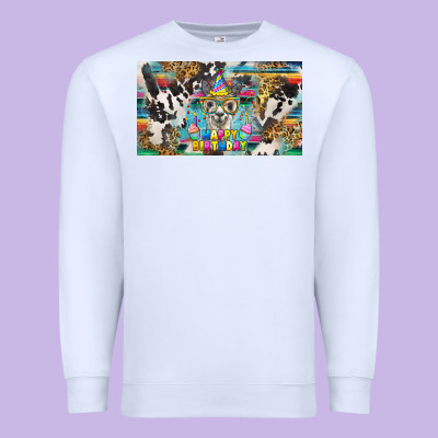 Happy Birthday Alpaca Blue Cup Premium Sweatshirt Designed By Barkaloodesign