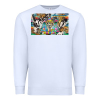 White happy birthday alpaca blue cup Premium Sweatshirt - BarkalooDesign