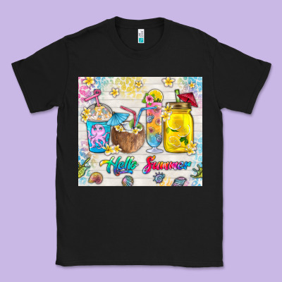 Hello Summer Coffee Cups Classic Tee Designed By Tumblerdesignbyshophia