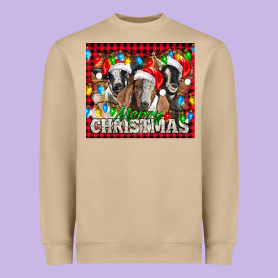 Merry Christmas  With Goats Heavyweight Sweatshirt Designed By Lillyallendesigns
