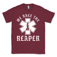 Burgundy Emt, Ems And Paramedic We Race the Reaper Classic Tee - longCreatives