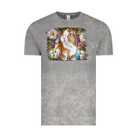 Cloud Rock Easter Bunny With Quail Eggs And Daisy Vintage Tee - RanaPortraitStore