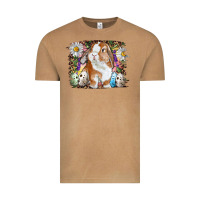 Vintage Camel Easter Bunny With Quail Eggs And Daisy Vintage Tee - RanaPortraitStore