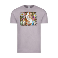 Vintage Zinc Easter Bunny With Quail Eggs And Daisy Vintage Tee - RanaPortraitStore