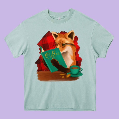 Fox With Coffee Heavy Core Tee Designed By Bettercallsaul