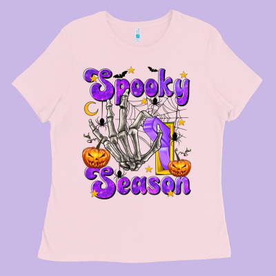 Spooky Season On Ladies Tee Designed By Texasbilliewilder