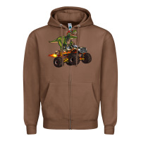 Chestnut monster truck and t rex dinosaur Zipper Hoodie - Artiststas