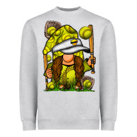 Heather Grey softball gnome Heavyweight Sweatshirt - SublimationCraftShop