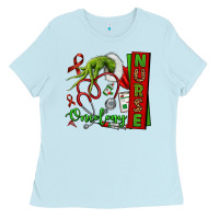 Baby Blue Christmas Character Nurse Ladies Tee - NancyCooperArtShop