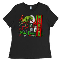 Black Christmas Character Nurse Ladies Tee - NancyCooperArtShop