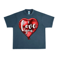 Midnight Navy I love you heart balloon Valentine's Day Urban Heavy Tee - HowdyJamesFarm