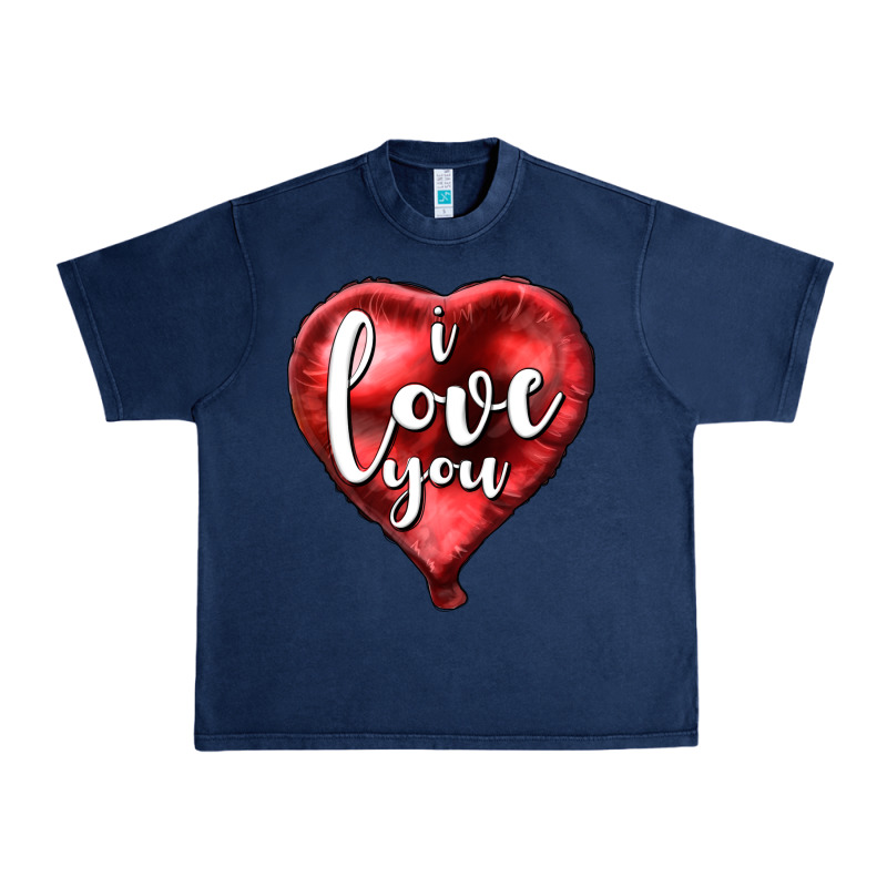 I Love You Heart Balloon Valentine's Day Urban Heavy Tee by HowdyJamesFarm | Teevron