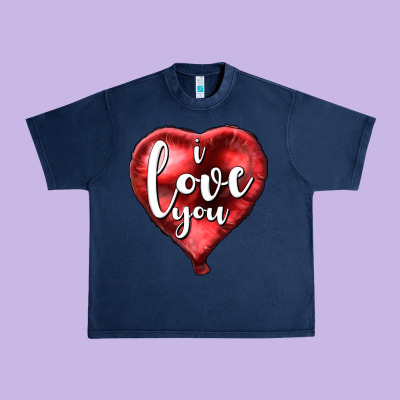 I Love You Heart Balloon Valentine's Day Urban Heavy Tee Designed By Howdyjamesfarm