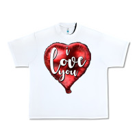 White I love you heart balloon Valentine's Day Urban Heavy Tee - HowdyJamesFarm