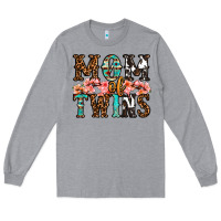 Heather Grey mom of twins Long Sleeve Tee - OliviaCreatesArt