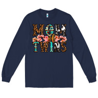 Navy mom of twins Long Sleeve Tee - OliviaCreatesArt