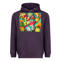 Plum summer fruits Heavyweight Hoodie - BarkalooDesign