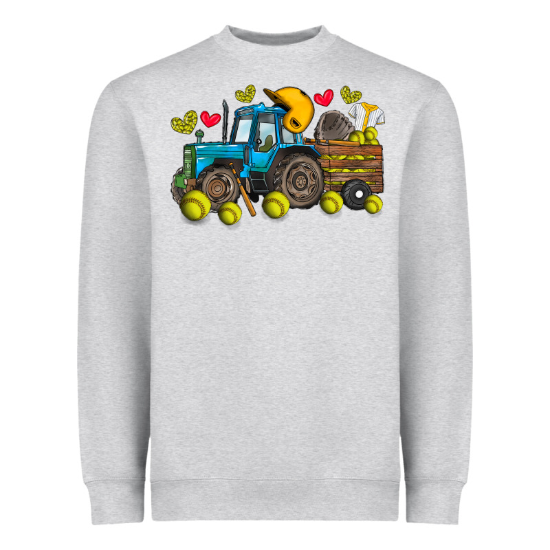 Softball Tractor Heavyweight Sweatshirt by SublimationCraftShop | Teevron