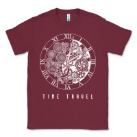 Burgundy Time Travel Traveler Watch Vintage Clock Steampunk Gift Classic Tee - longCreatives