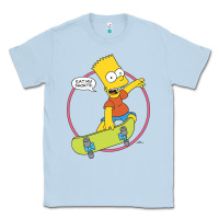 Dusty Blue The Simpsons Bart Simpson Eat My Shorts Classic Tee - longCreatives