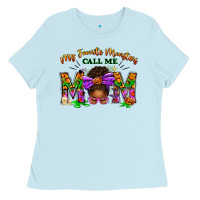 Baby Blue My Favorite Monsters Call Me Mom Ladies Tee - texasbilliewilder