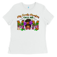 White My Favorite Monsters Call Me Mom Ladies Tee - texasbilliewilder