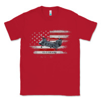 Red CH-47 Chinook Helicopter USA Flag Helicopter Pilot Gifts Classic Tee - longCreatives