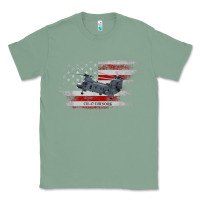 Sage CH-47 Chinook Helicopter USA Flag Helicopter Pilot Gifts Classic Tee - longCreatives