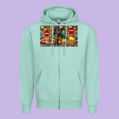 Forklift Sippy Zipper Hoodie Designed By Artiststas