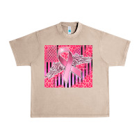 French Oak cancer awareness american flag Urban Heavy Tee - CowGirlArtShop