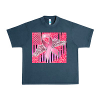Midnight Navy cancer awareness american flag Urban Heavy Tee - CowGirlArtShop