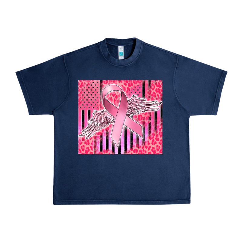 Cancer Awareness American Flag Urban Heavy Tee by CowGirlArtShop | Teevron