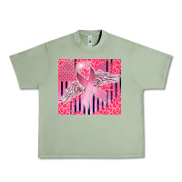 Oil Green cancer awareness american flag Urban Heavy Tee - CowGirlArtShop