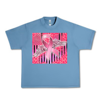 Pebble Blue cancer awareness american flag Urban Heavy Tee - CowGirlArtShop