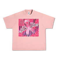 Salmon cancer awareness american flag Urban Heavy Tee - CowGirlArtShop