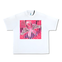 White cancer awareness american flag Urban Heavy Tee - CowGirlArtShop