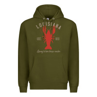 Army Green Louisiana Crawfish T Laissez le bon temps rouler Premium Hoodie - longCreatives