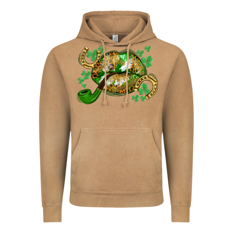 St. Patrick's Day Lips Vintage Hoodie by CowGirlArtShop | Teevron