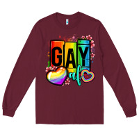 Burgundy gay af Long Sleeve Tee - OliviaCreatesArt