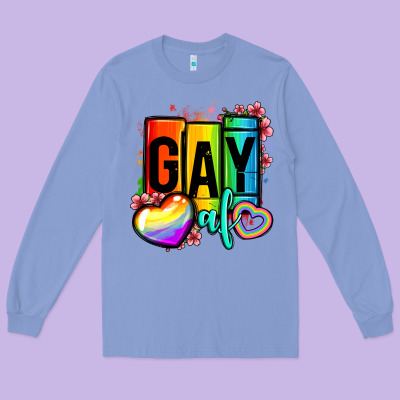 Gay Af Long Sleeve Tee Designed By Oliviacreatesart