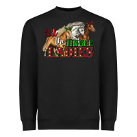 Black all the jingle ladies christmas horses Heavyweight Sweatshirt - LillyAllenDesigns