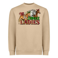 Mushroom all the jingle ladies christmas horses Heavyweight Sweatshirt - LillyAllenDesigns