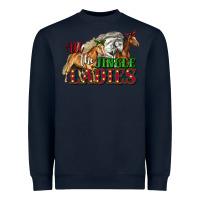 Navy all the jingle ladies christmas horses Heavyweight Sweatshirt - LillyAllenDesigns